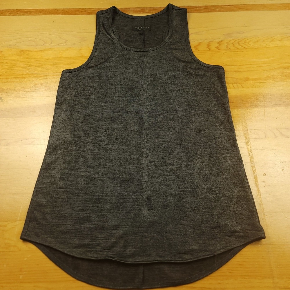 Rag Bone New York Charcoal Heathered‎ Tank Top XS Sleeveless Racerback - ISSUE
